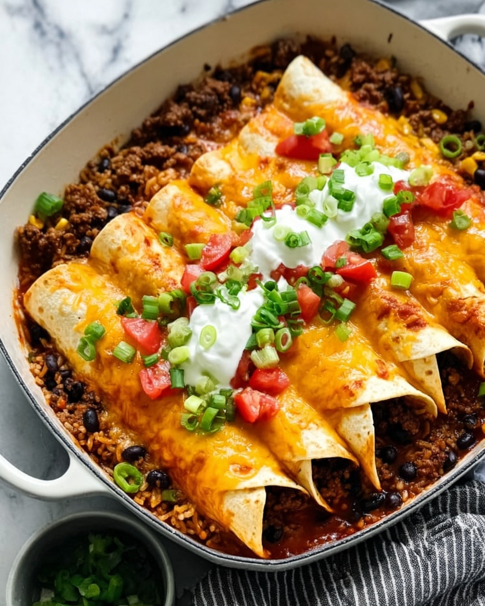 Beef Skillet Enchiladas (Easy One-Pan Recipe) Recipe - Recipe Image