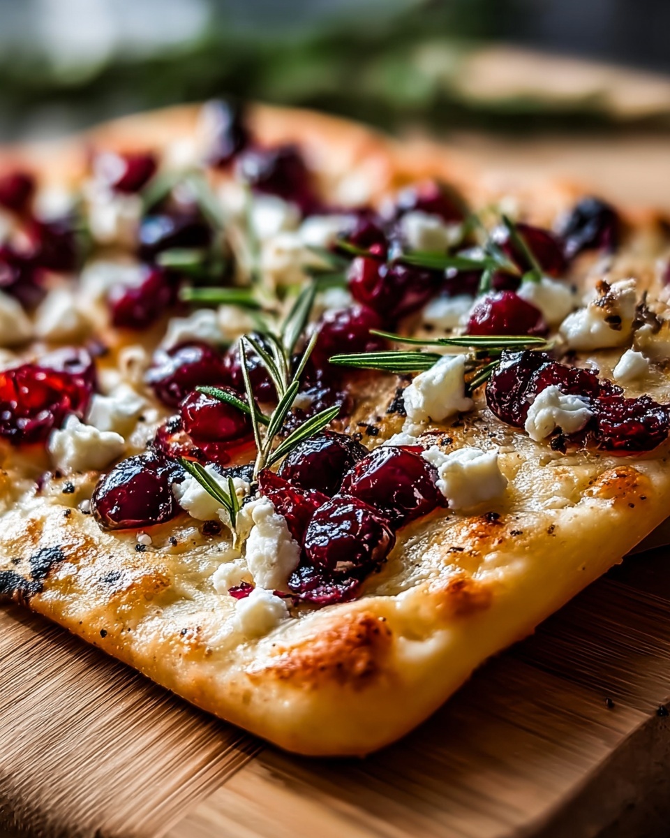 Roasted Cranberry and Goat Cheese Flatbread Recipe - Recipe Image