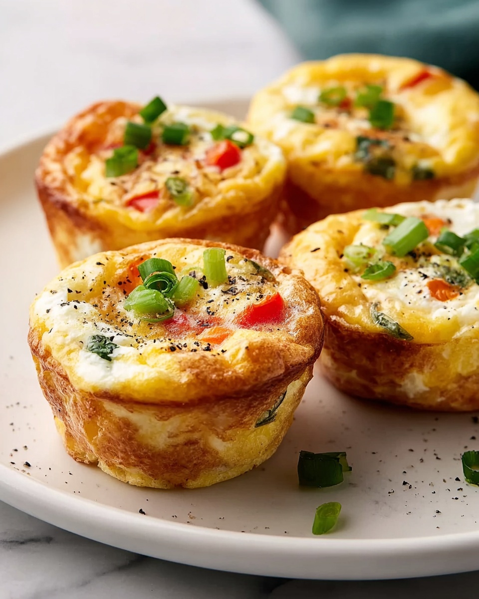 Egg White Muffins with Spinach, Bell Peppers, Onions, and Feta Recipe - Recipe Image