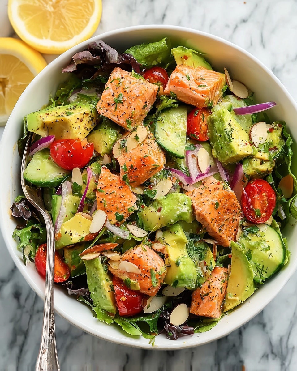 Salmon Avocado Salad with Lemon Vinaigrette Recipe - Recipe Image