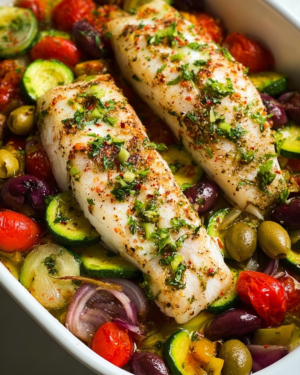 Mediterranean Baked Fish Recipe - Recipe Image