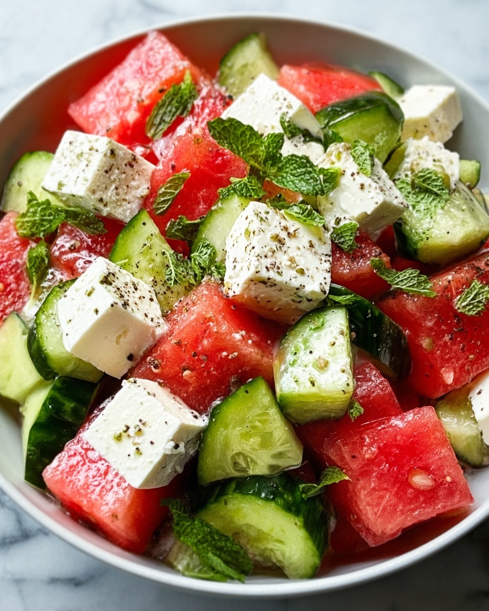 Feta Watermelon Cucumber Salad Recipe - Recipe Image