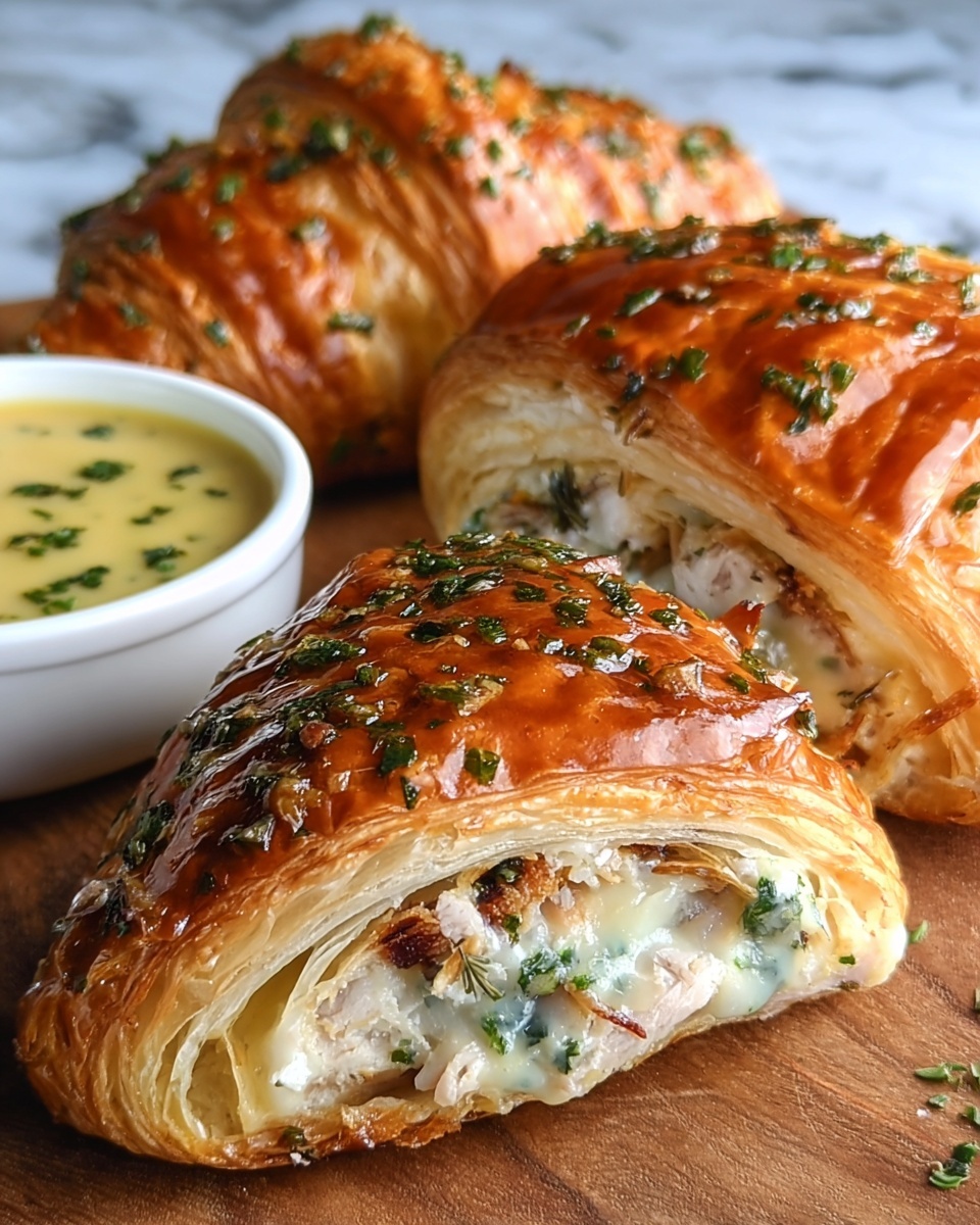 Buttery Garlic Baked Croissants with Turkey & Havarti Recipe - Recipe Image
