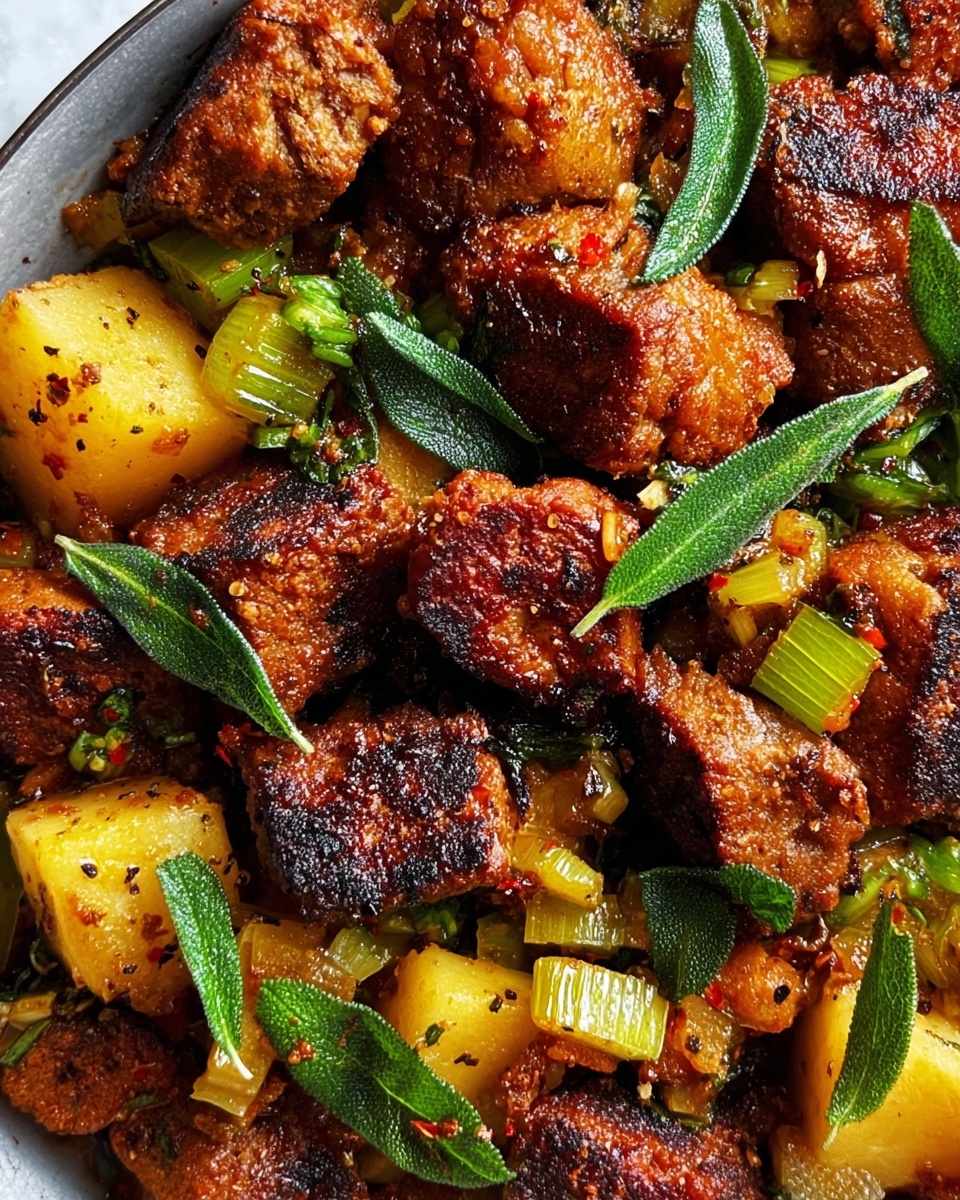 Vegan Sausage Stuffing with Sage Recipe - Recipe Image