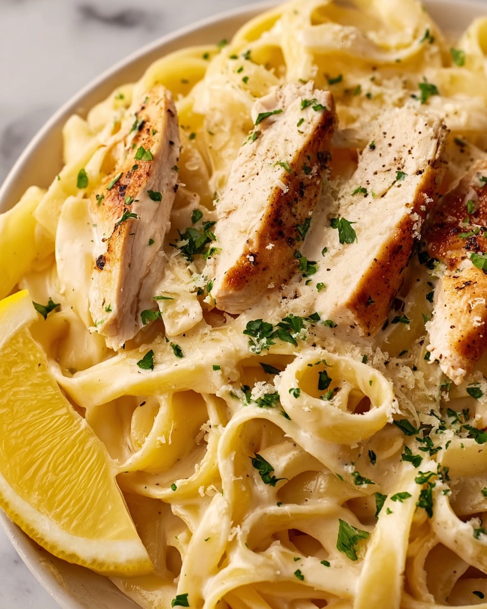 Creamy Lemon Garlic Chicken Pasta Recipe - Recipe Image