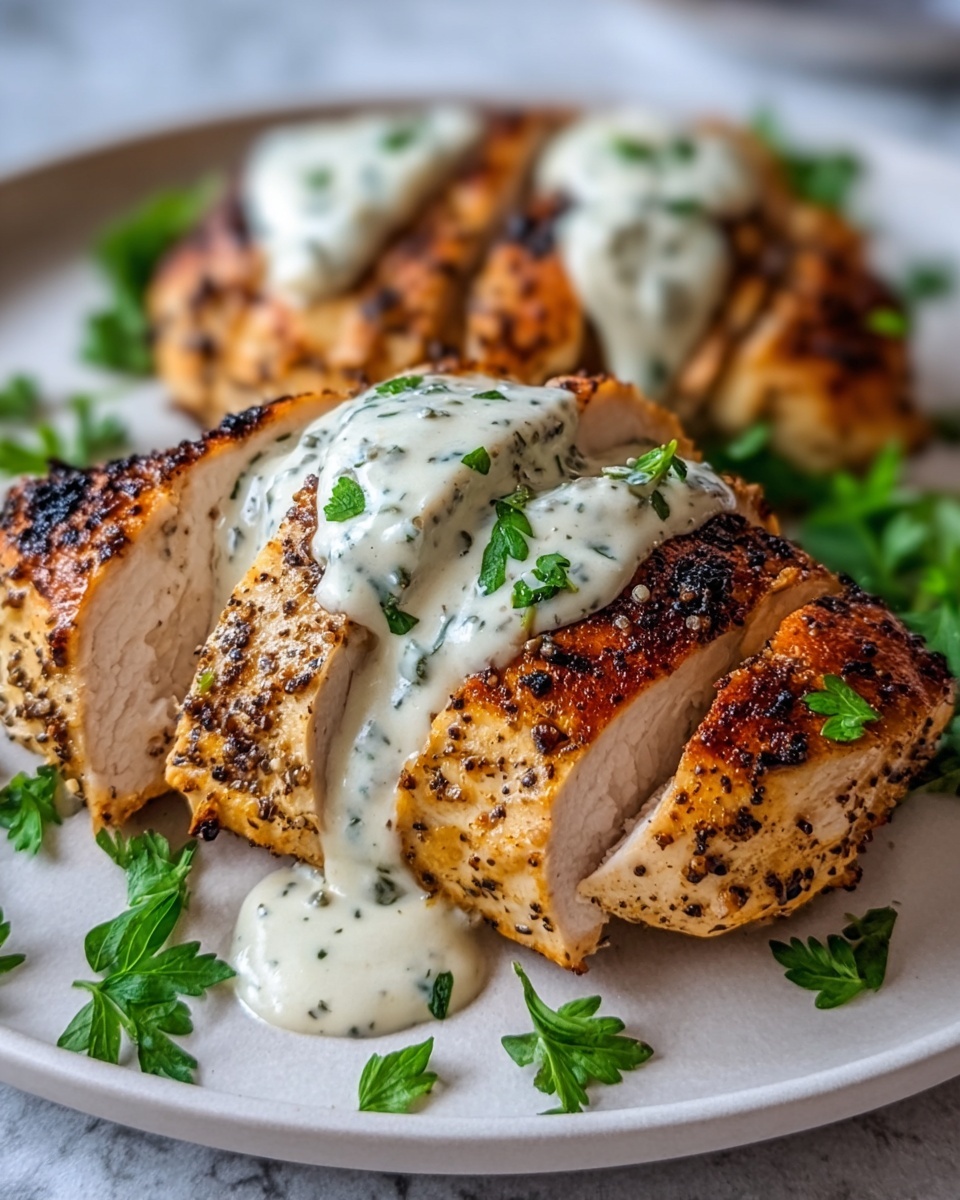 Juicy Baked Caesar Chicken with Parmesan Sauce Recipe - Recipe Image