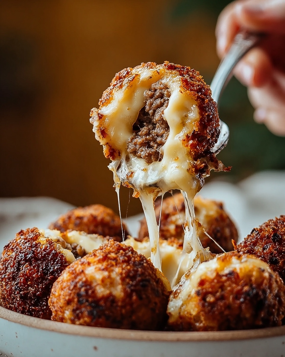 Fried Cheesy Ground Beef Balls Recipe - Recipe Image