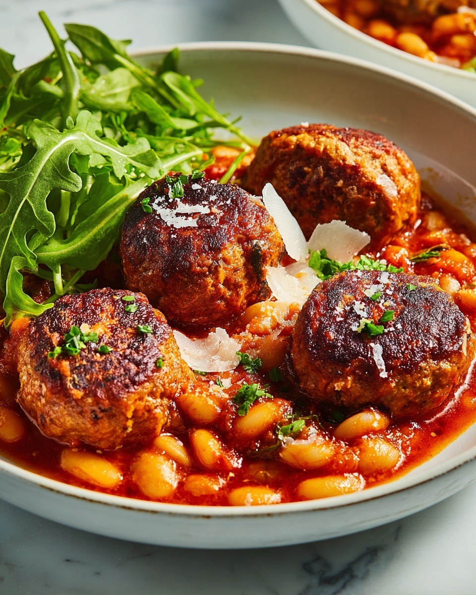 Sausage Fennel Meatballs with Creamy Tomato Butter Beans Recipe - Recipe Image
