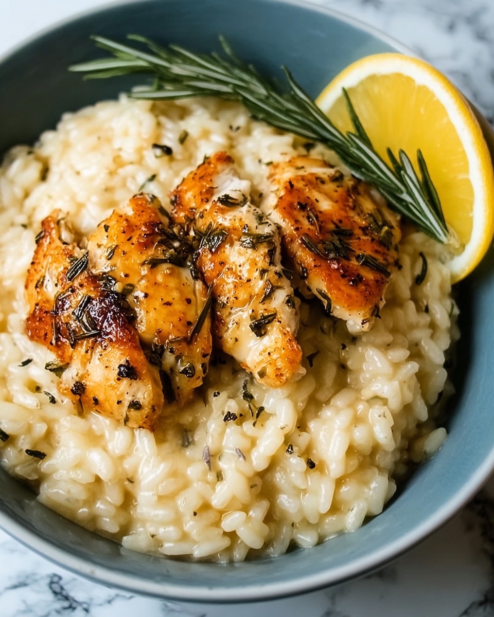 Creamy Cacio e Pepe Orzo Risotto with Rosemary Chicken Recipe - Recipe Image