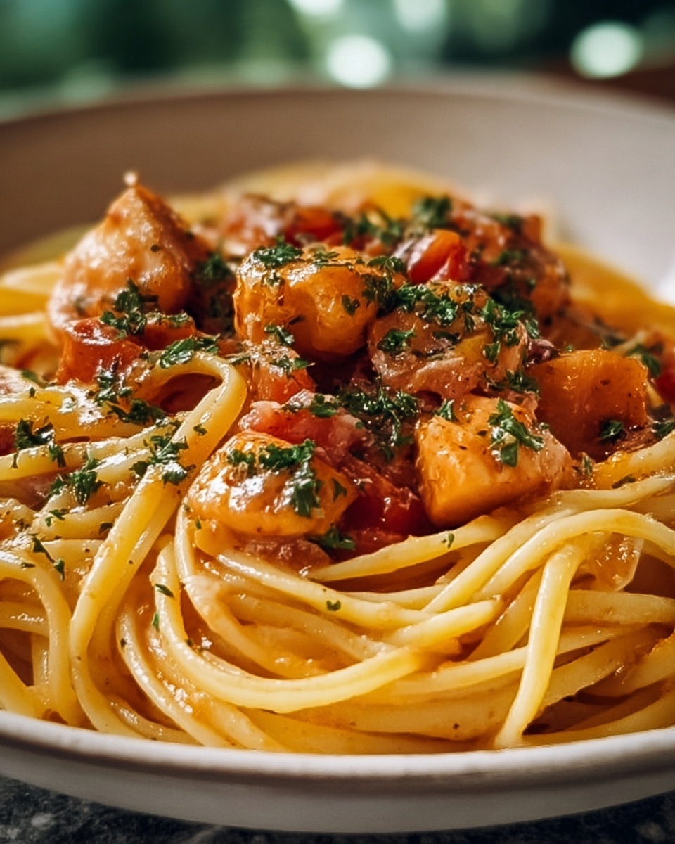 Monterey Chicken Spaghetti: A Cheesy Delight with a Crunchy Topping Recipe - Recipe Image