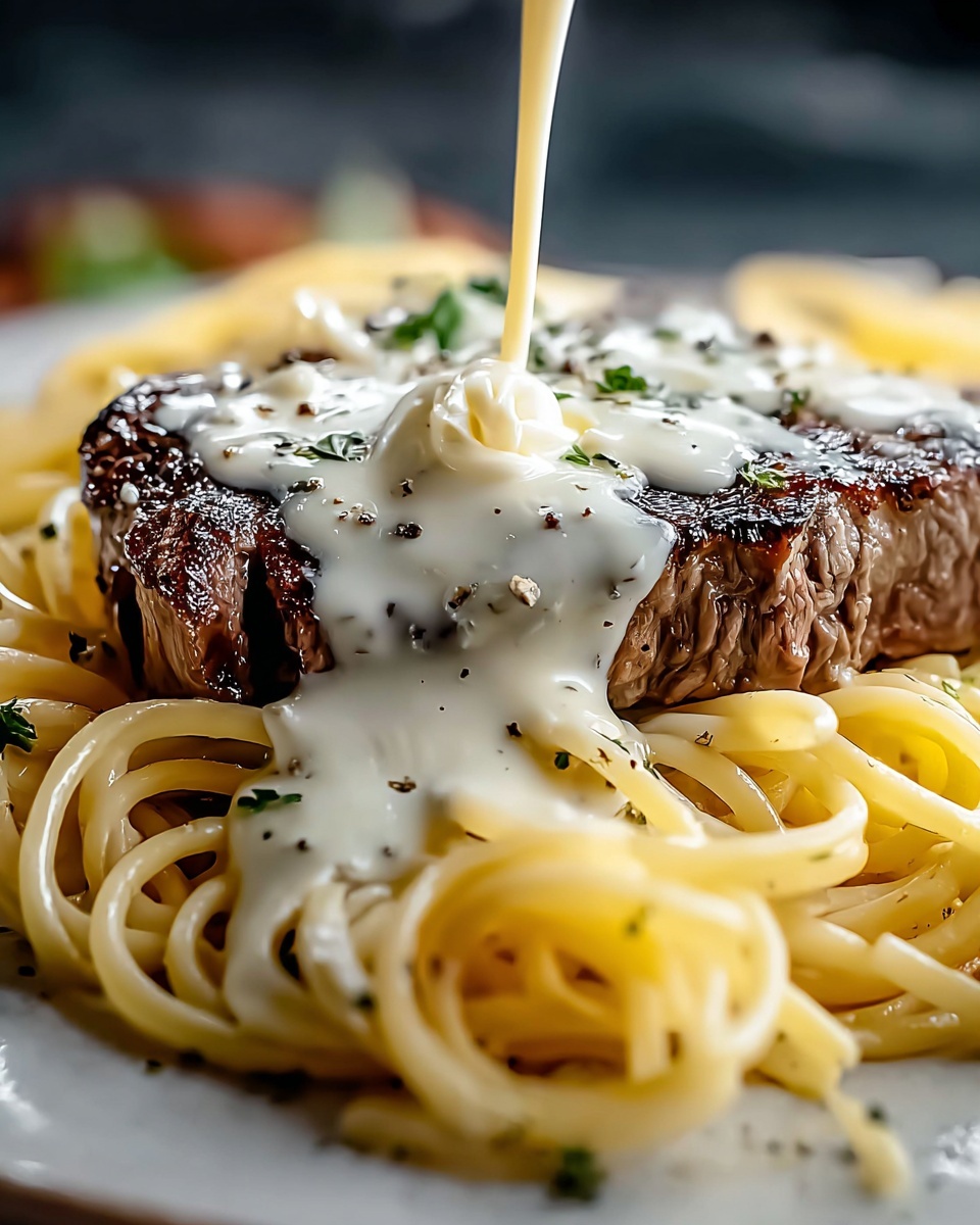 Gorgonzola Alfredo Steak Delight Recipe - Recipe Image