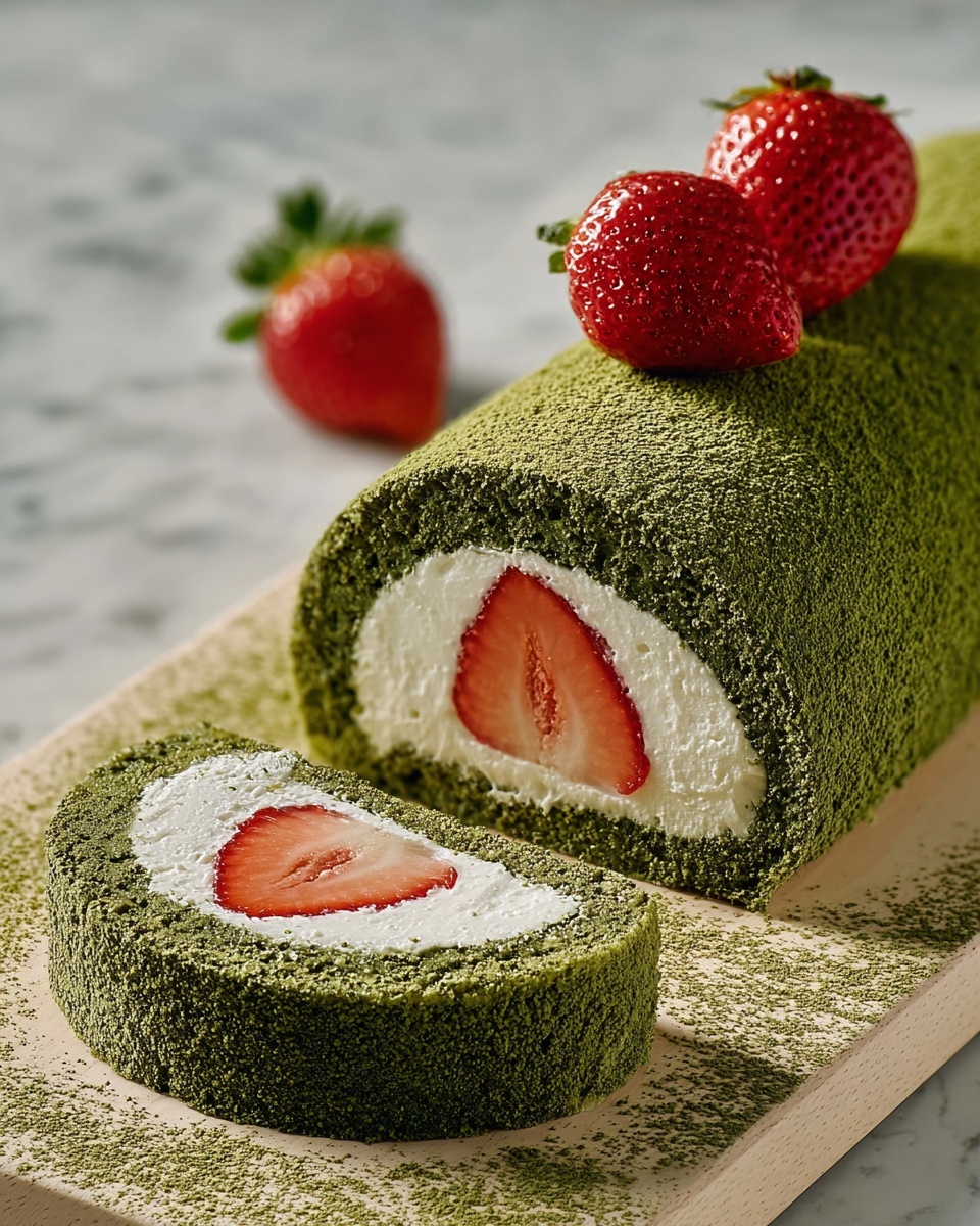 Matcha & Strawberry Roulade Recipe - Recipe Image