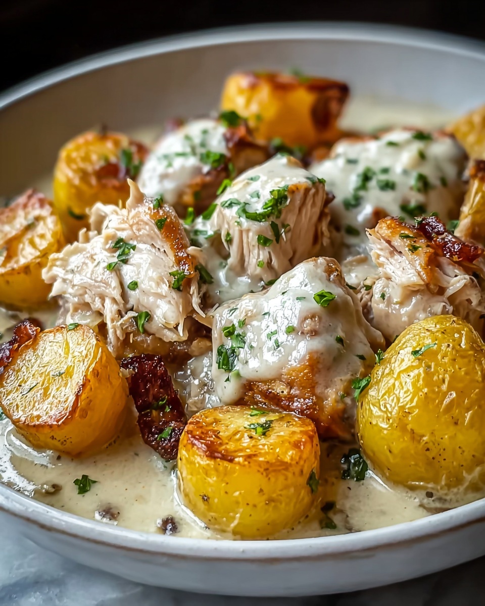 Garlic Parmesan Crockpot Chicken and Potatoes Recipe - Recipe Image