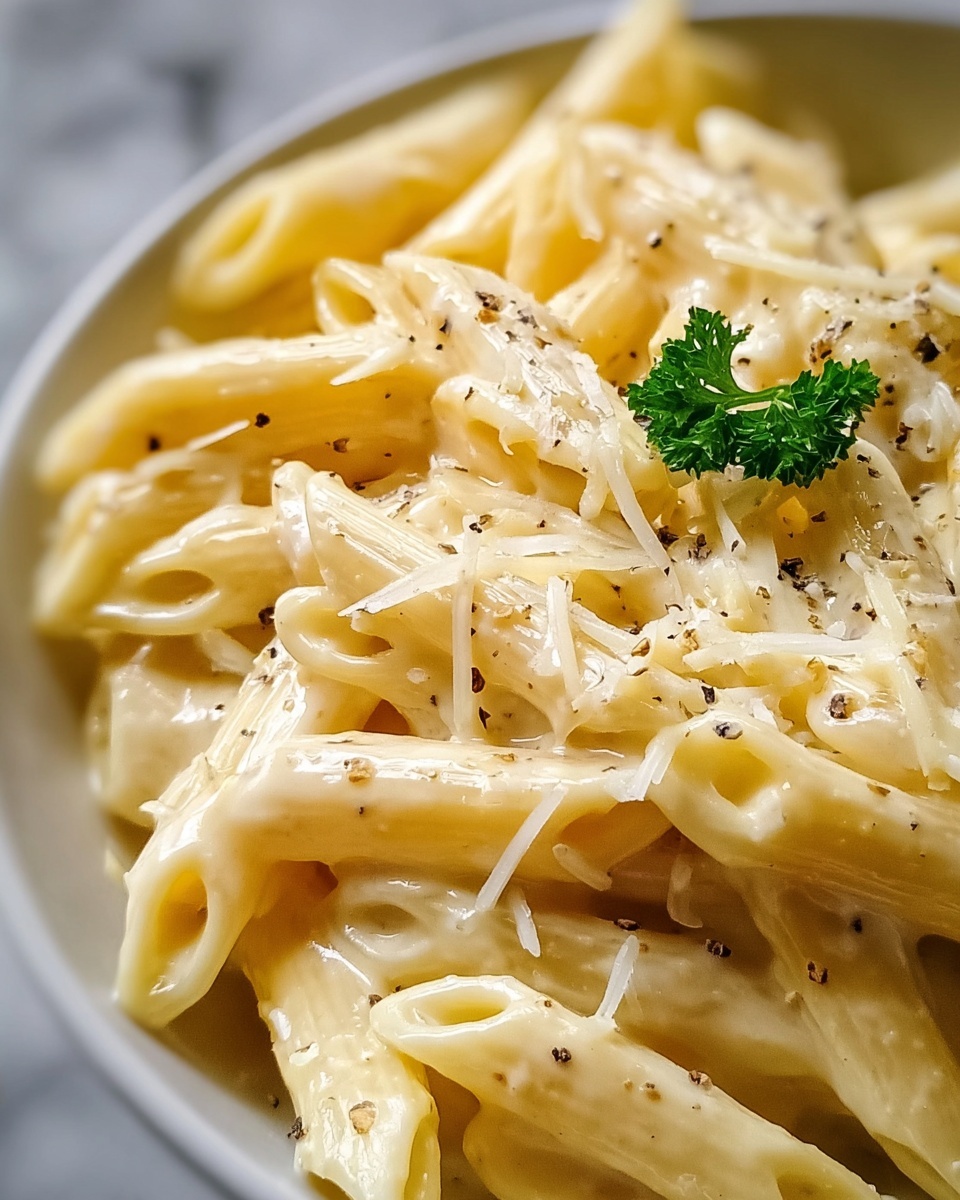 Creamy Garlic Penne Pasta Recipe - Recipe Image