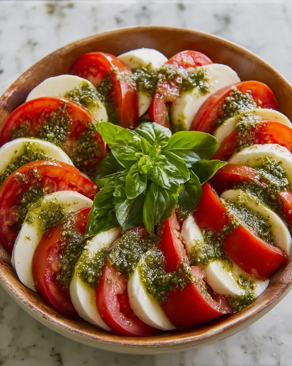 Caprese Salad with Pesto Dressing Recipe - Recipe Image