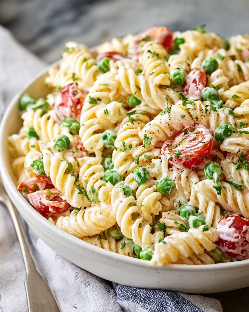 Creamy Pasta Salad with Fresh Vegetables Recipe - Recipe Image