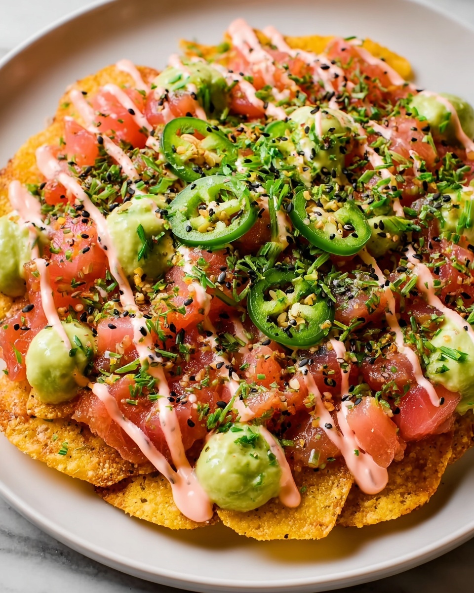 Poke Nachos with Spicy Tuna Recipe - Recipe Image