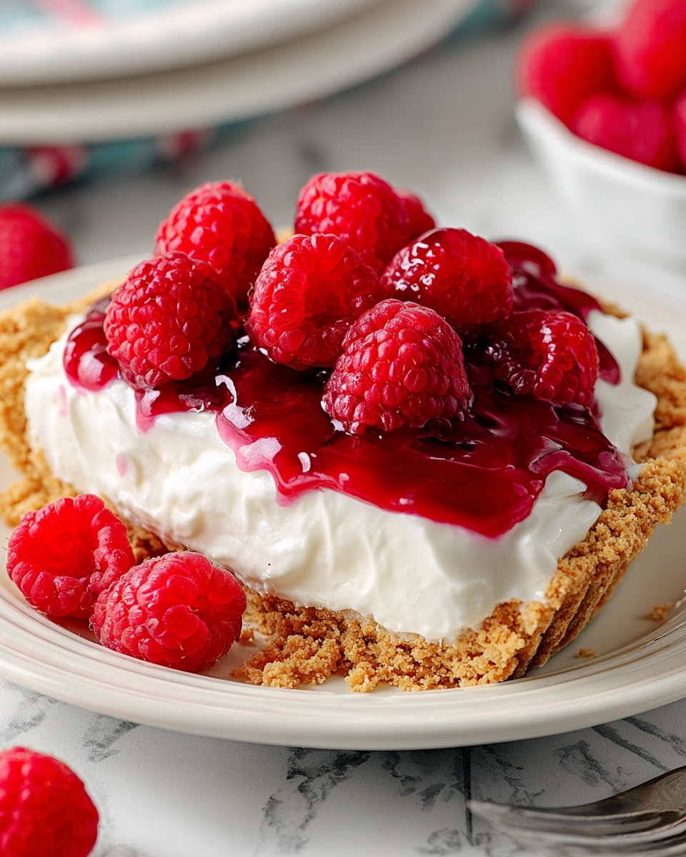 No Bake Raspberry Cream Pie Recipe - Recipe Image