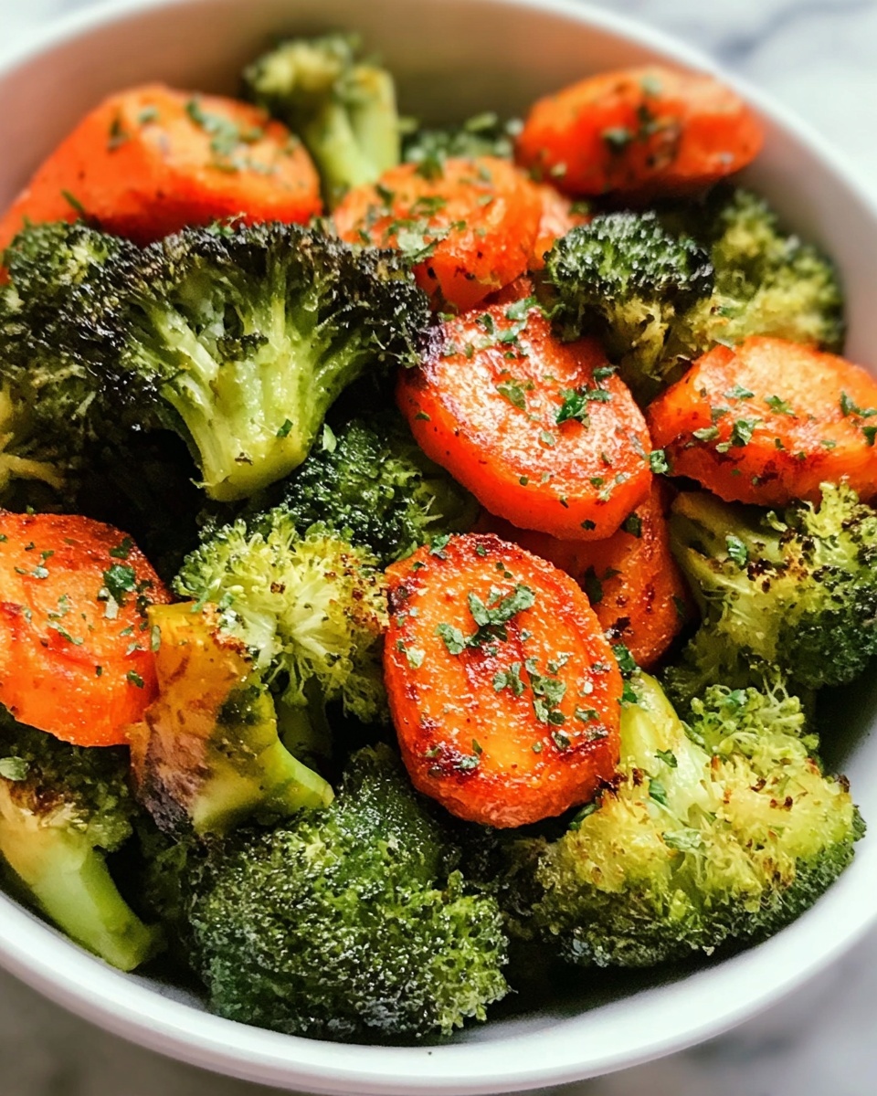 Roasted Broccoli and Carrots with Garlic and Herbs Recipe - Recipe Image