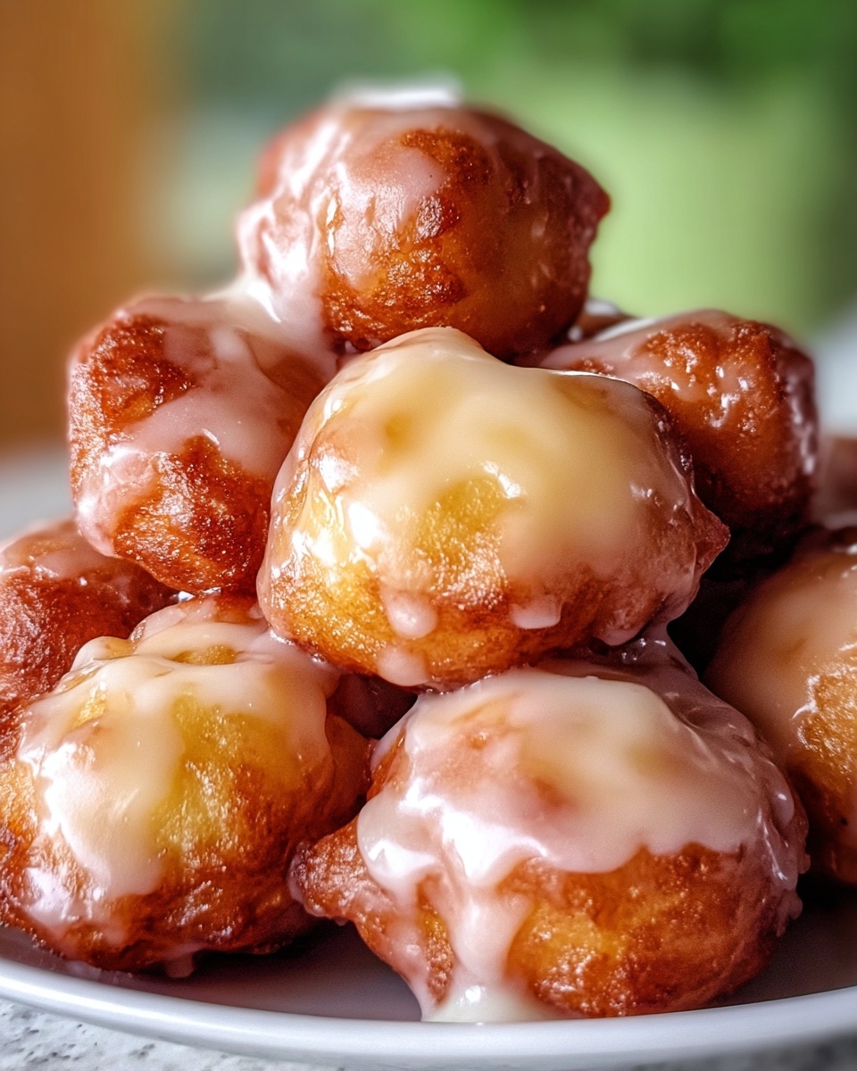Soft Cinnamon Apple Fritters with Vanilla Glaze Recipe - Recipe Image