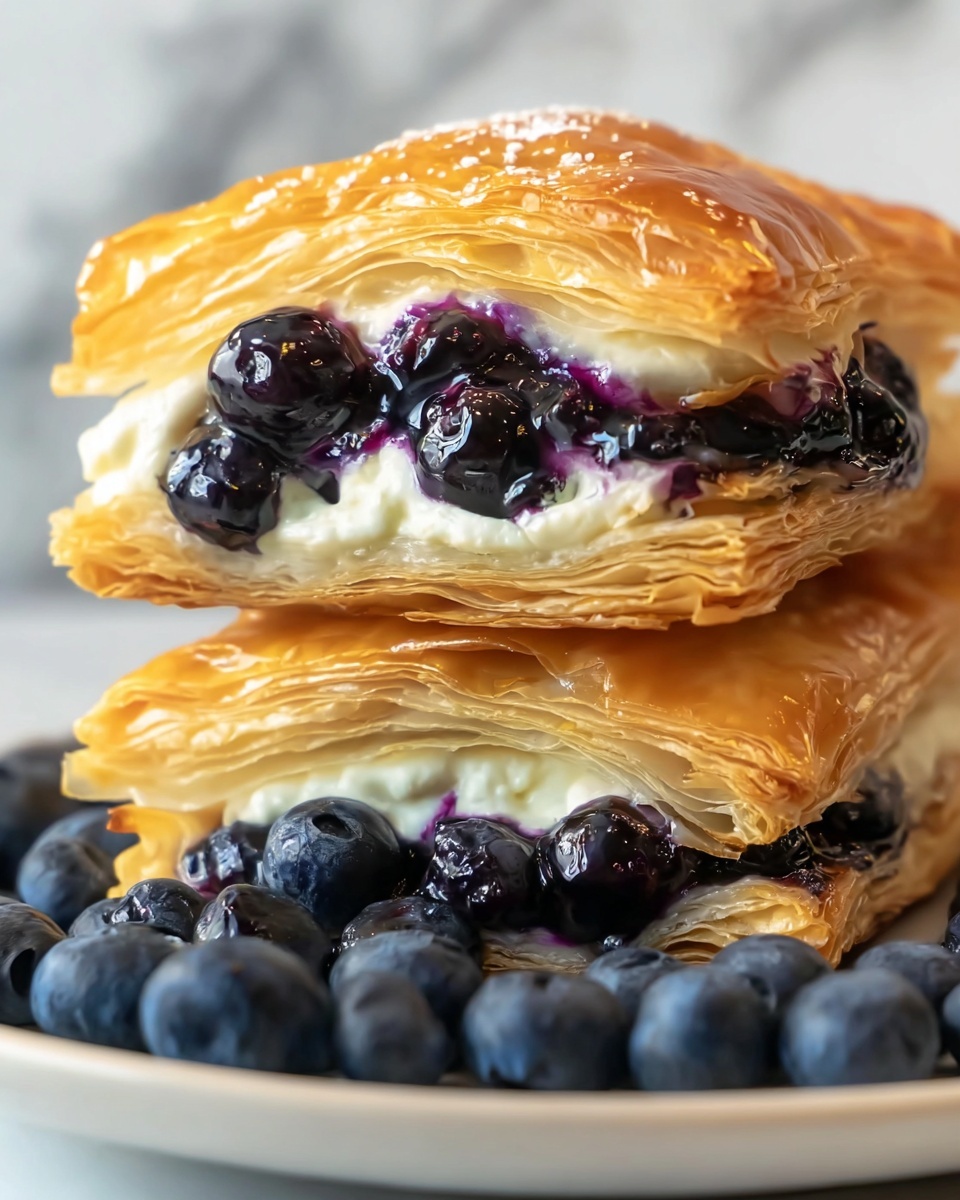 Blueberry Cream Cheese Puff Pastry Pastries Recipe - Recipe Image