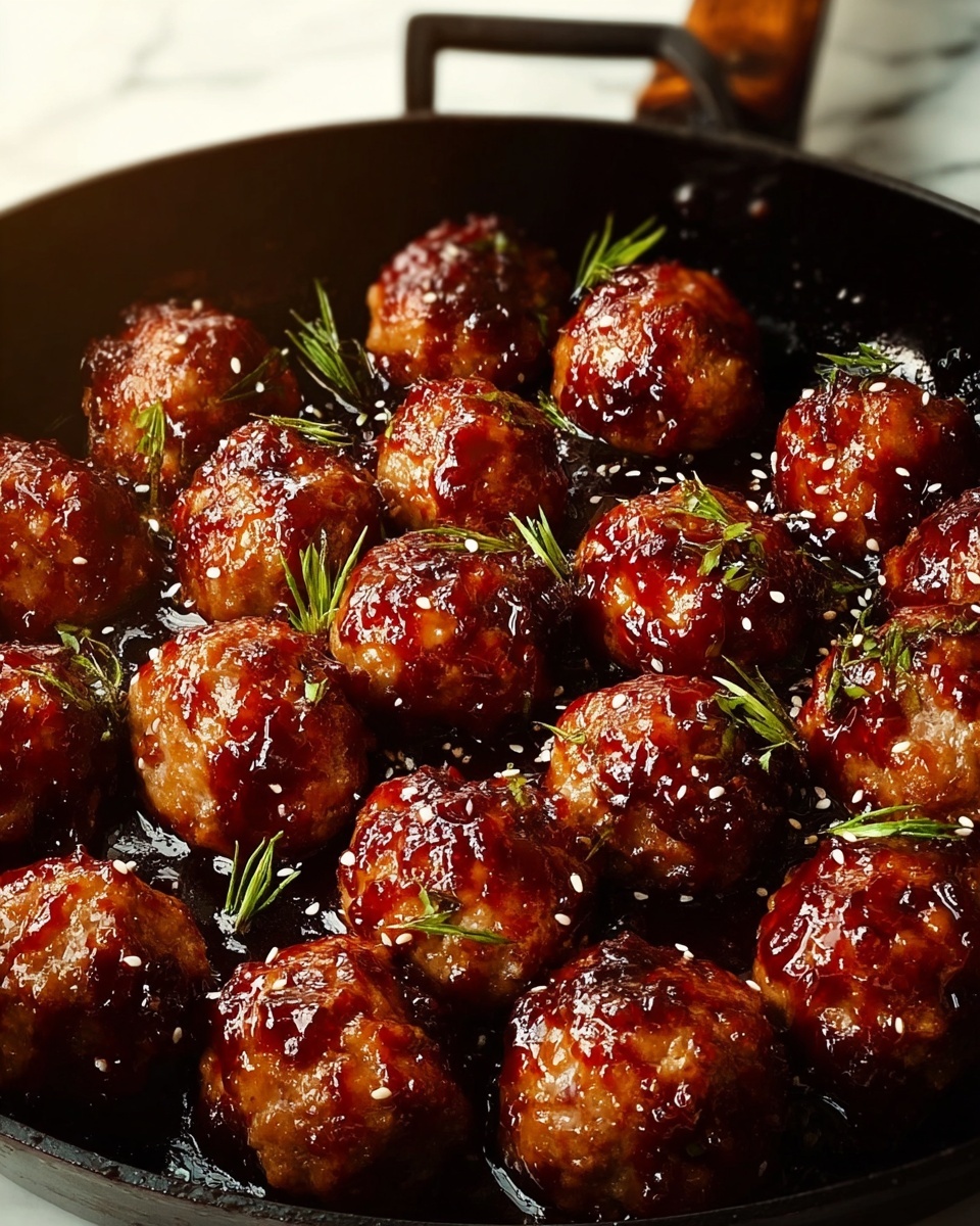 Spicy Honey Garlic Chicken Meatballs Recipe - Recipe Image