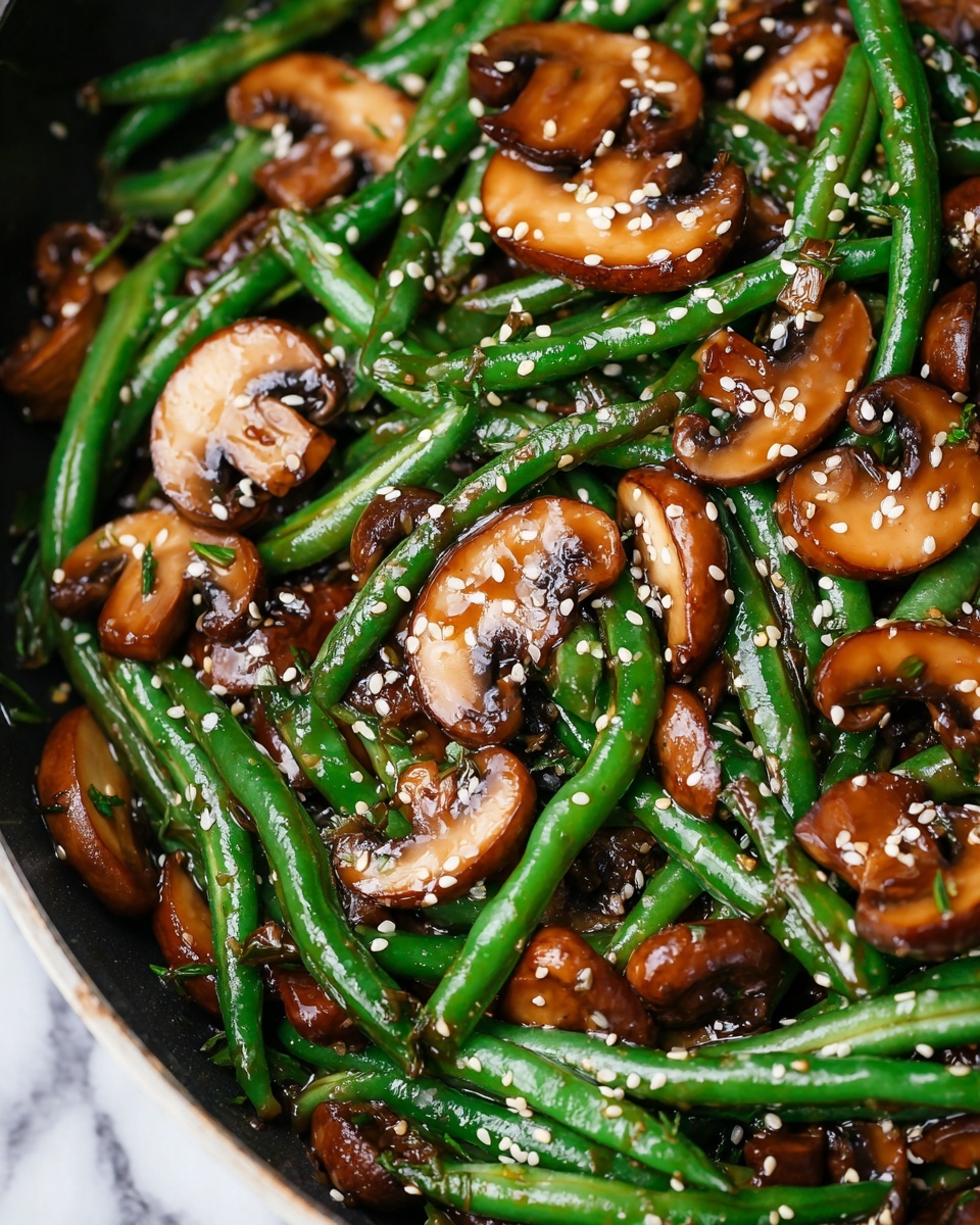 Teriyaki Green Beans with Mushrooms and Shallots Recipe - Recipe Image