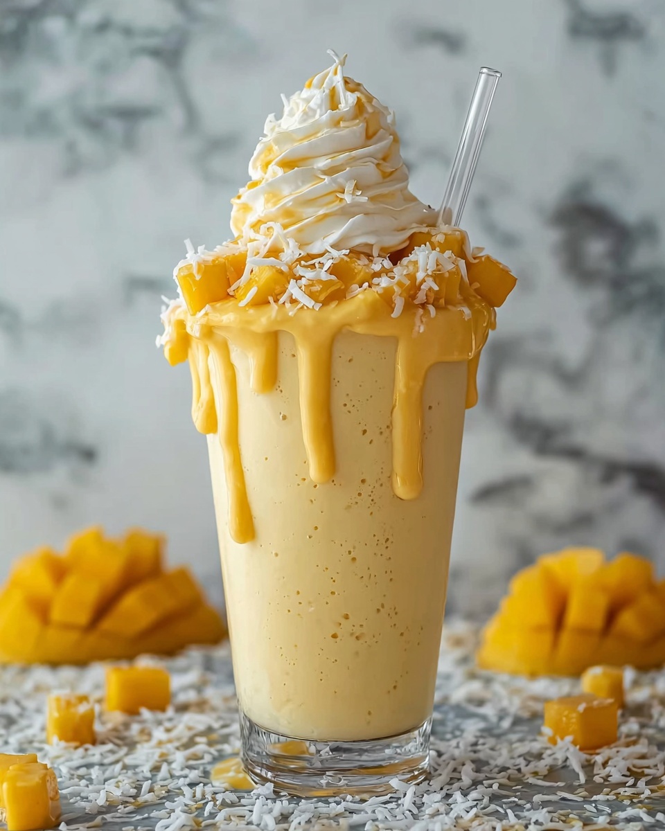 Summer Mango Coconut Float Milkshake Recipe - Recipe Image