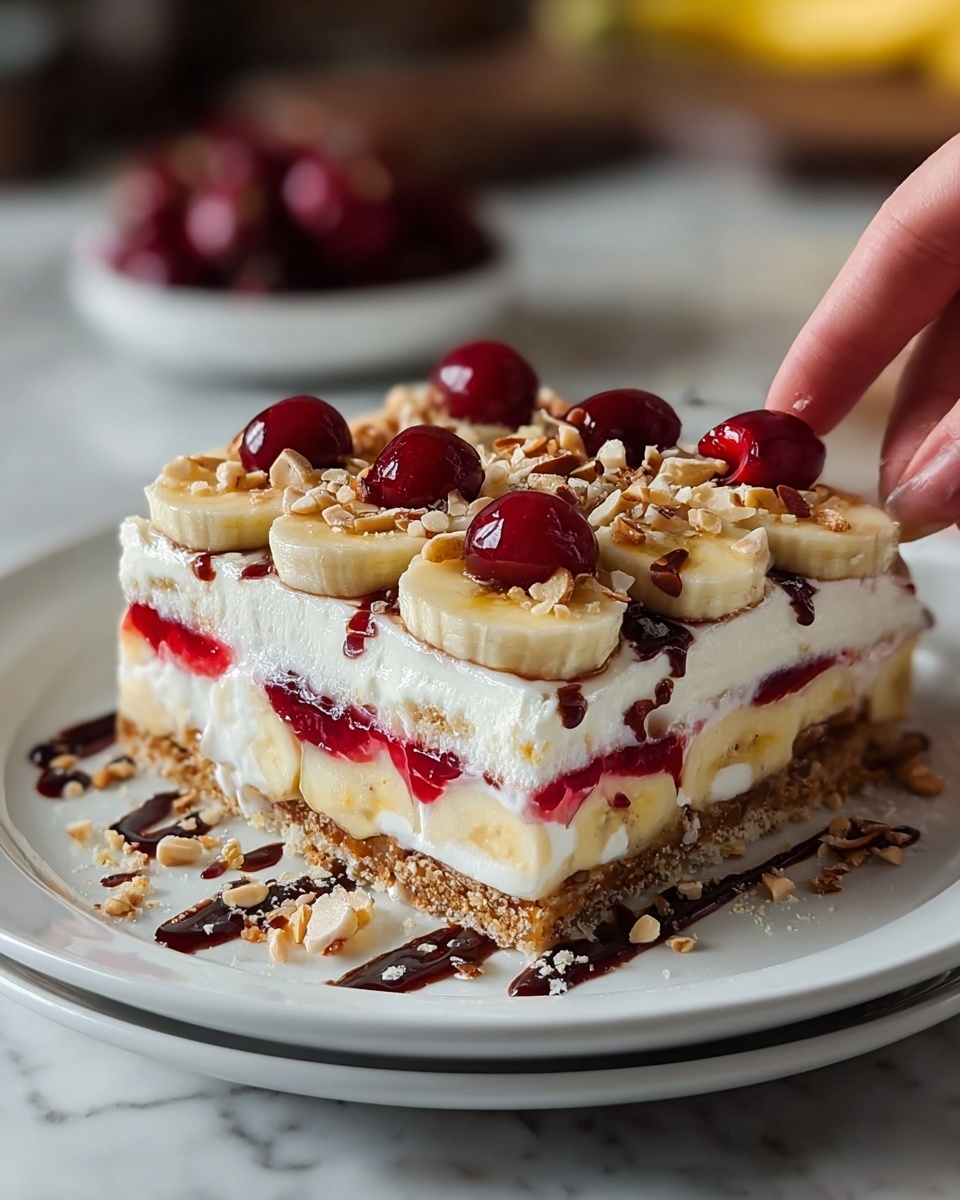 No-Bake Banana Split Cake Recipe - Recipe Image