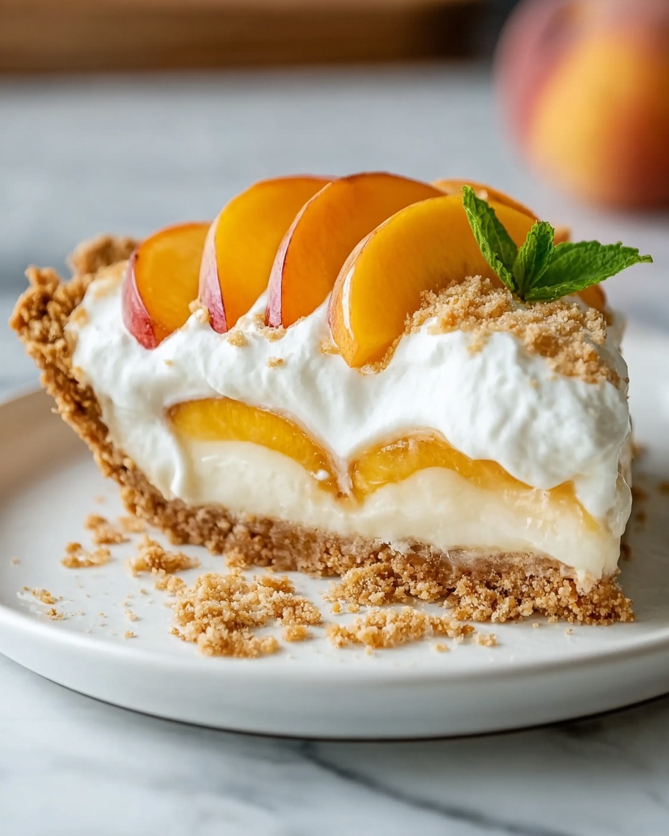 No-Bake Peach Cream Pie Recipe - Recipe Image