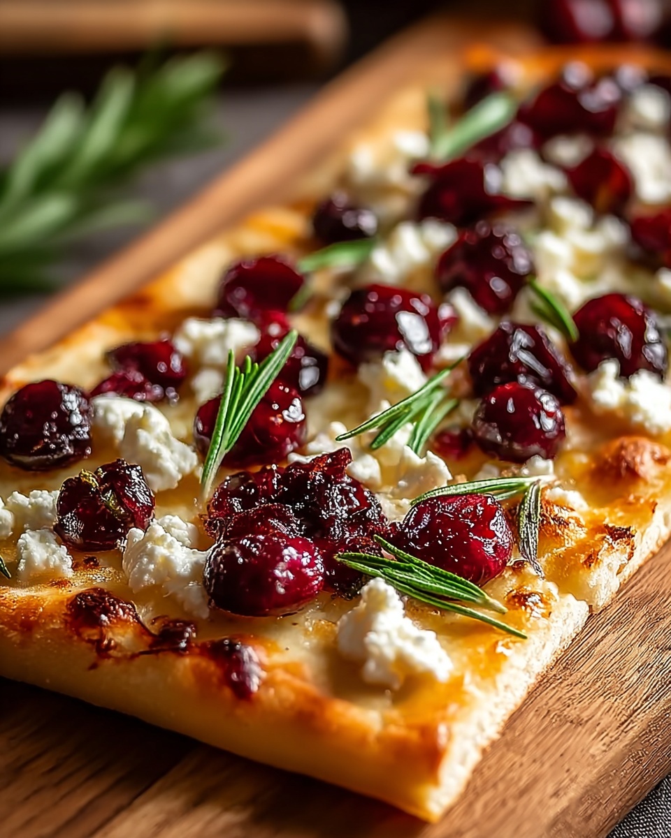 Roasted Cranberry and Goat Cheese Flatbread Recipe - Recipe Image