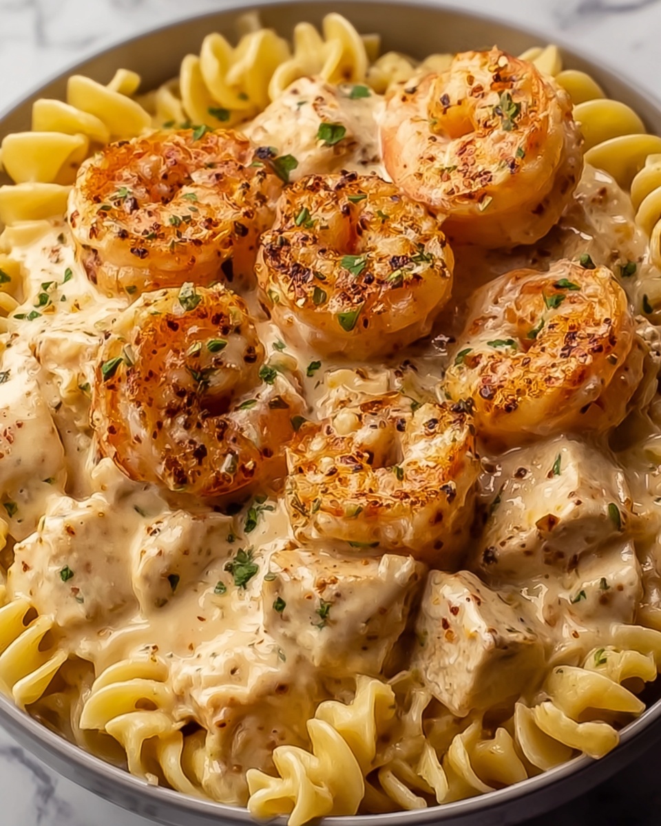 Creamy Cajun Shrimp and Chicken Pasta Recipe - Recipe Image