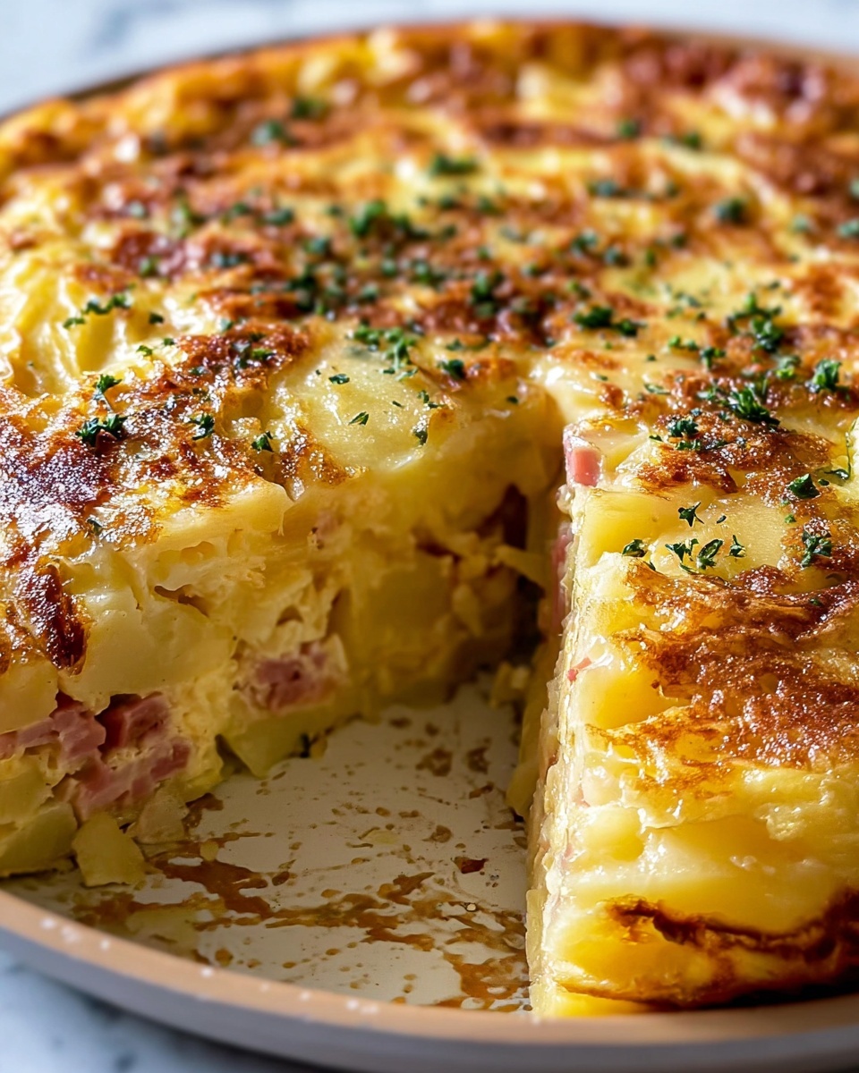 Spanish Tortilla-Inspired Quiche with Hashbrown Crust Recipe - Recipe Image