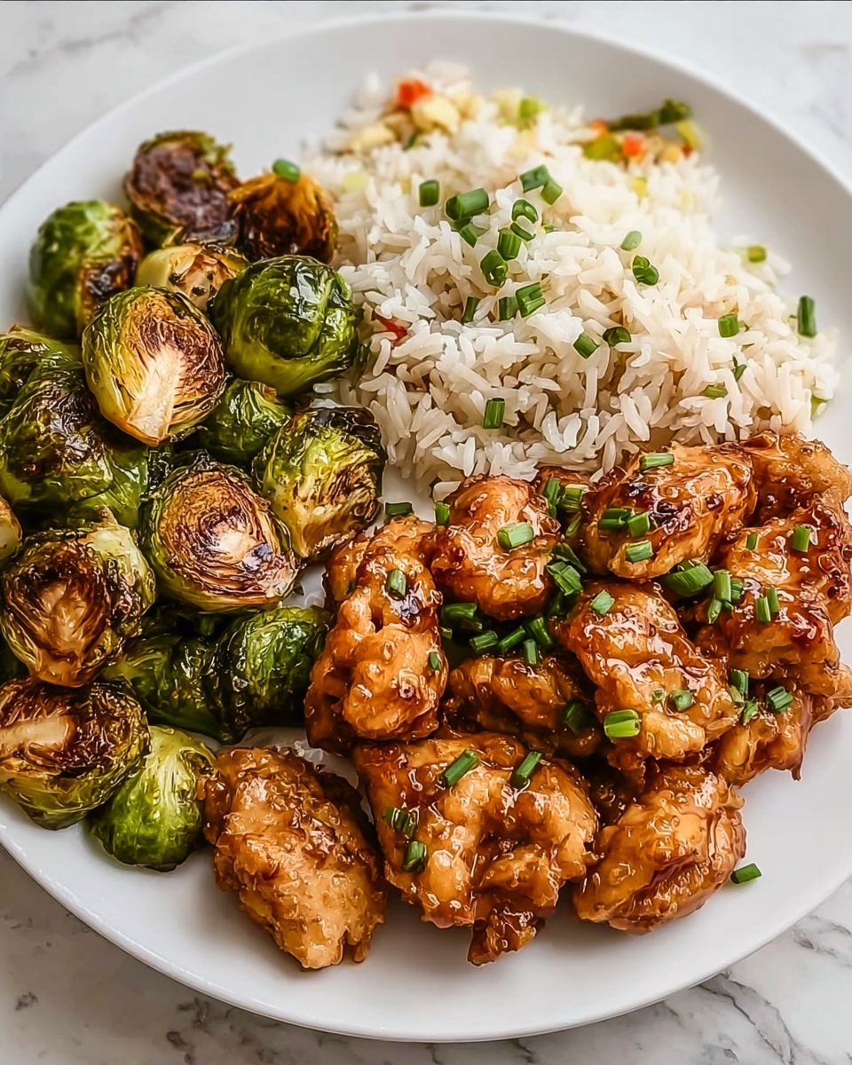 Air Fryer Sweet Chili Chicken and Brussels Sprouts Recipe - Recipe Image