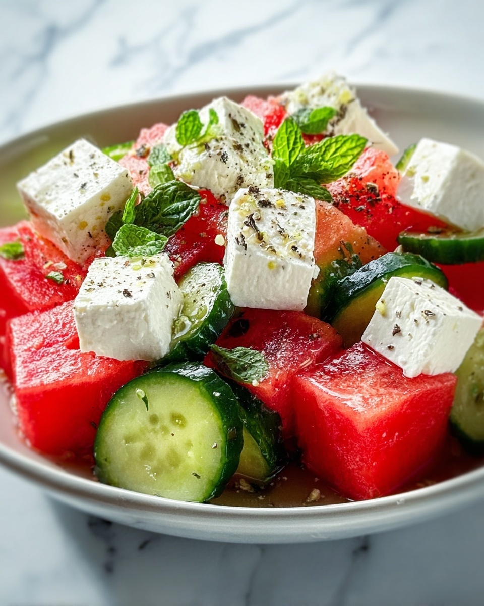 Feta Watermelon Cucumber Salad Recipe - Recipe Image