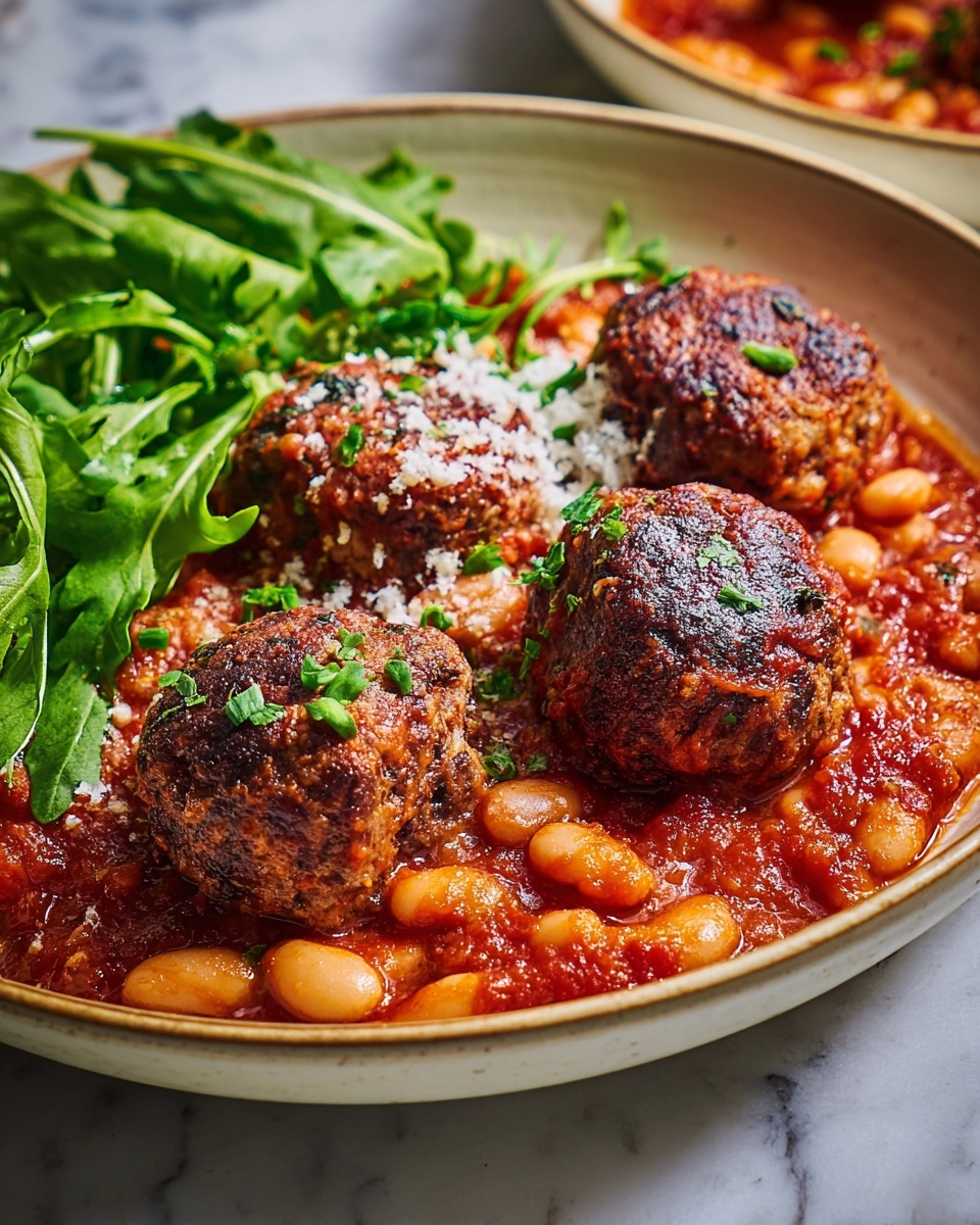 Sausage Fennel Meatballs with Creamy Tomato Butter Beans Recipe - Recipe Image