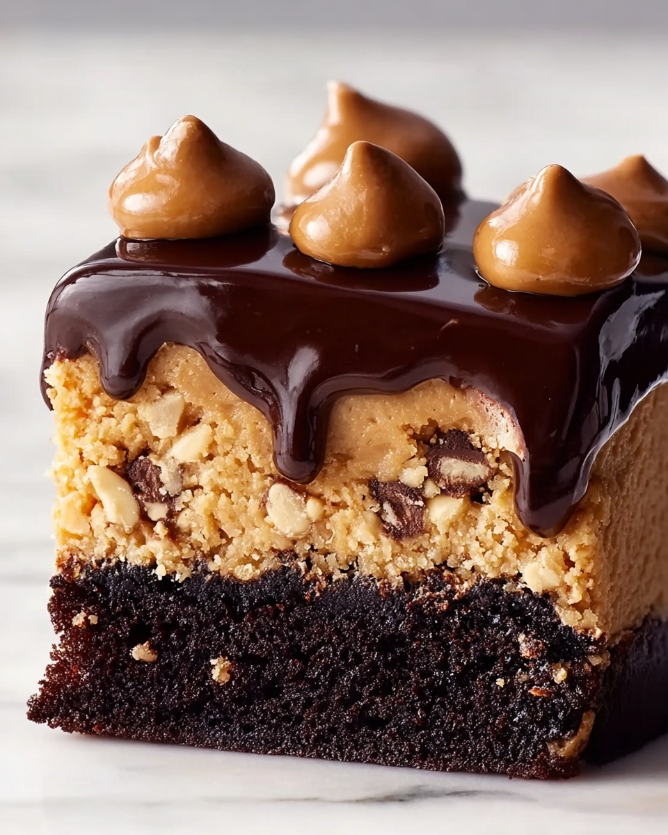 Chocolate Peanut Butter Ooey Gooey Cake Delight Recipe - Recipe Image