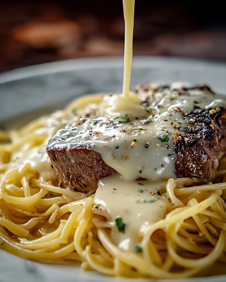 Gorgonzola Alfredo Steak Delight Recipe - Recipe Image