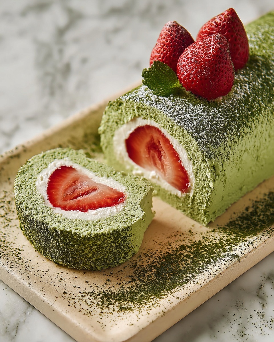 Matcha & Strawberry Roulade Recipe - Recipe Image