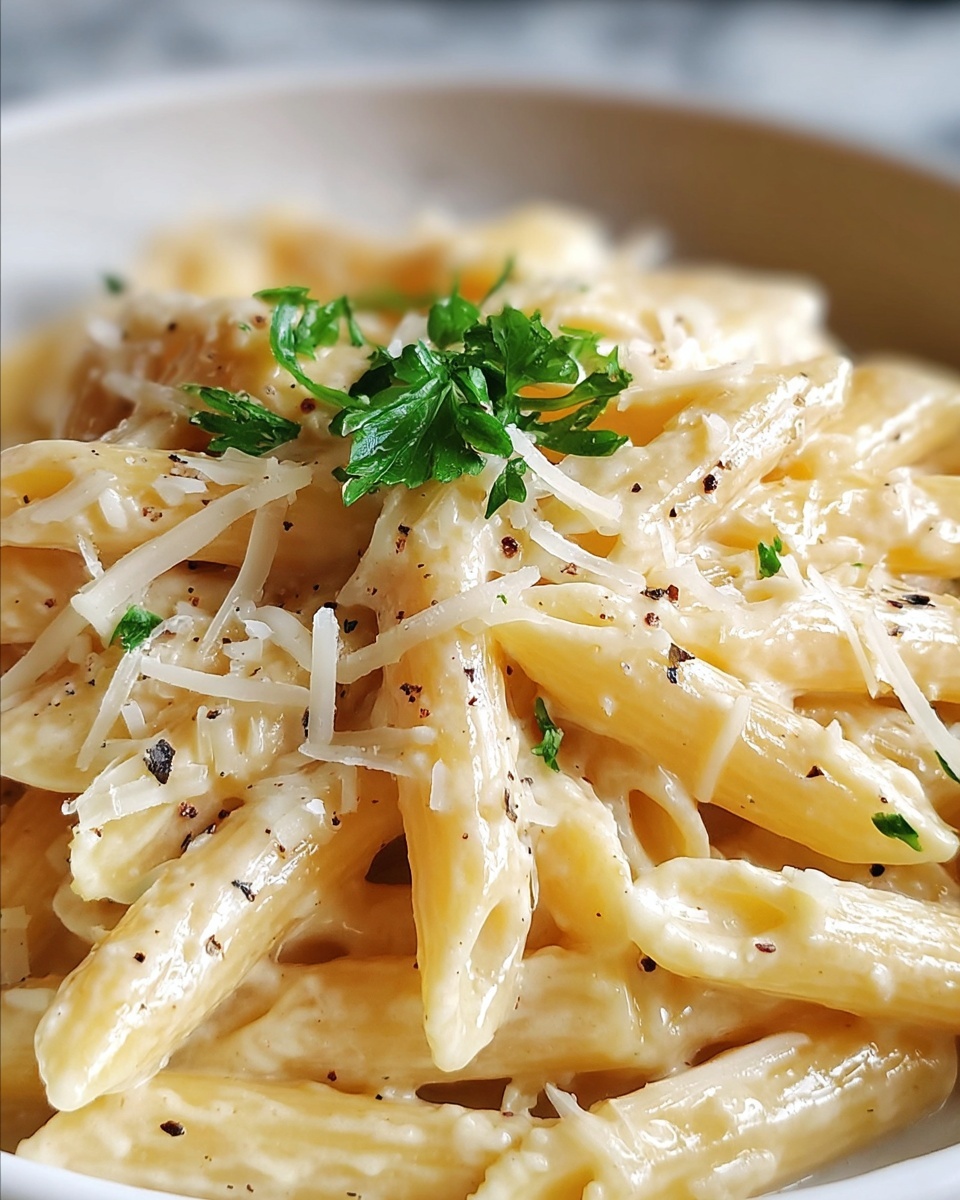 Creamy Garlic Penne Pasta Recipe - Recipe Image