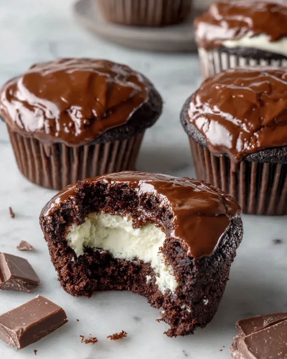 Cheesecake Stuffed Chocolate Cupcakes Recipe - Recipe Image