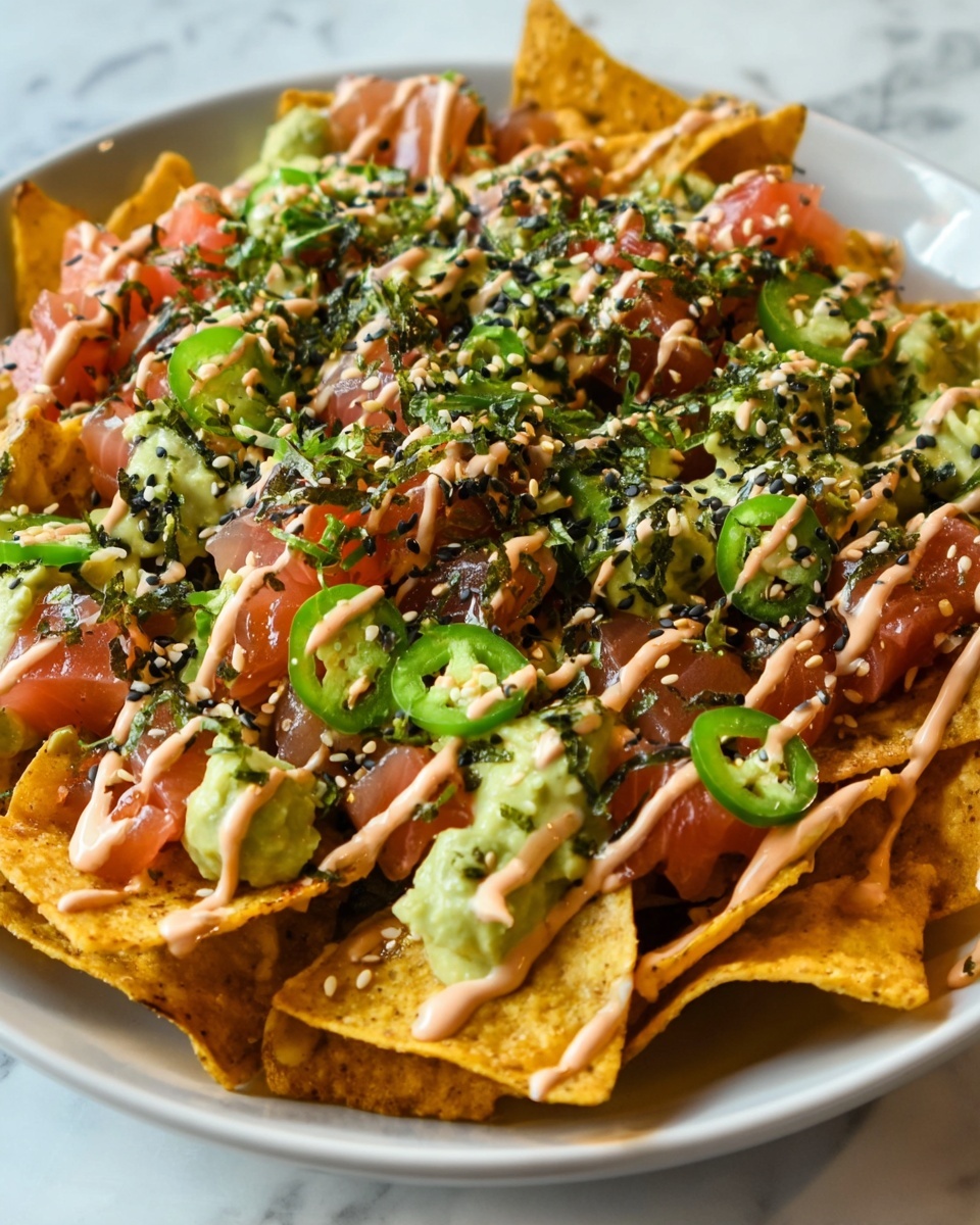 Poke Nachos with Spicy Tuna Recipe - Recipe Image