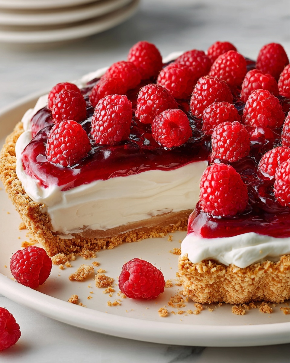 No Bake Raspberry Cream Pie Recipe - Recipe Image