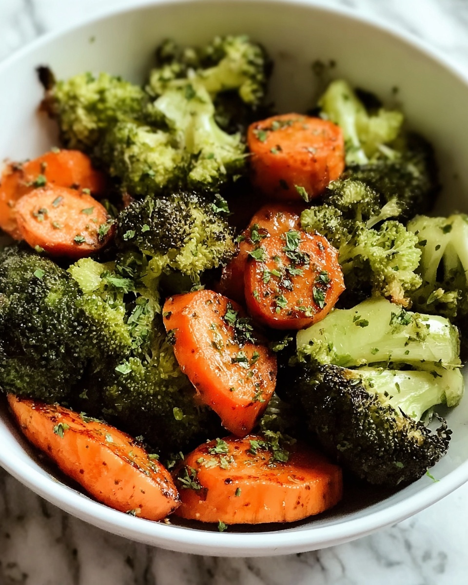 Roasted Broccoli and Carrots with Garlic and Herbs Recipe - Recipe Image
