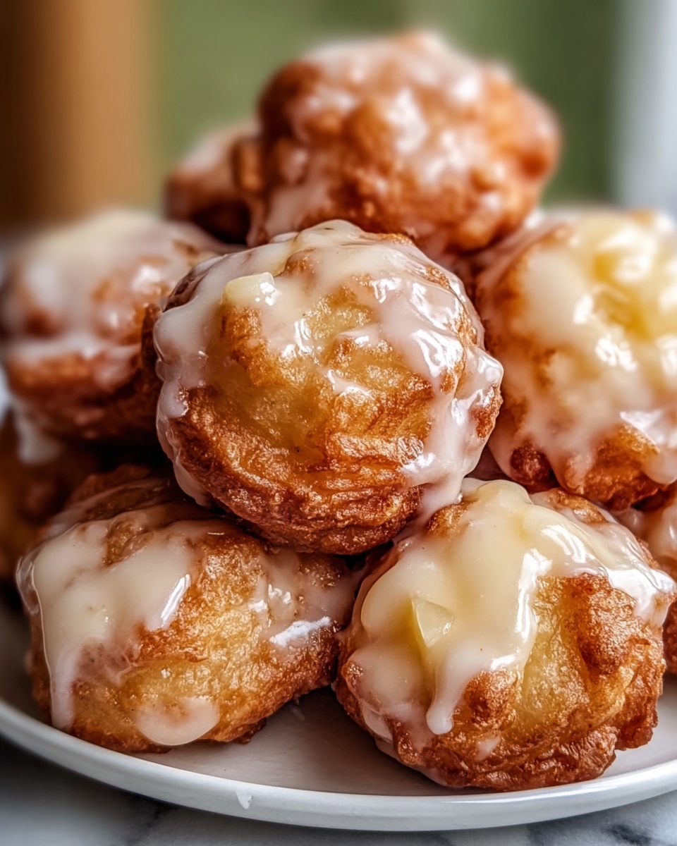 Soft Cinnamon Apple Fritters with Vanilla Glaze Recipe - Recipe Image