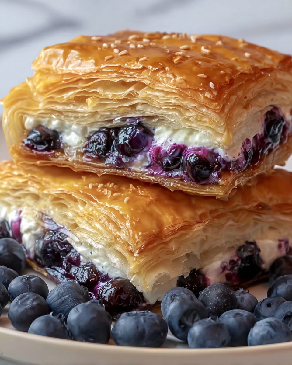 Blueberry Cream Cheese Puff Pastry Pastries Recipe - Recipe Image