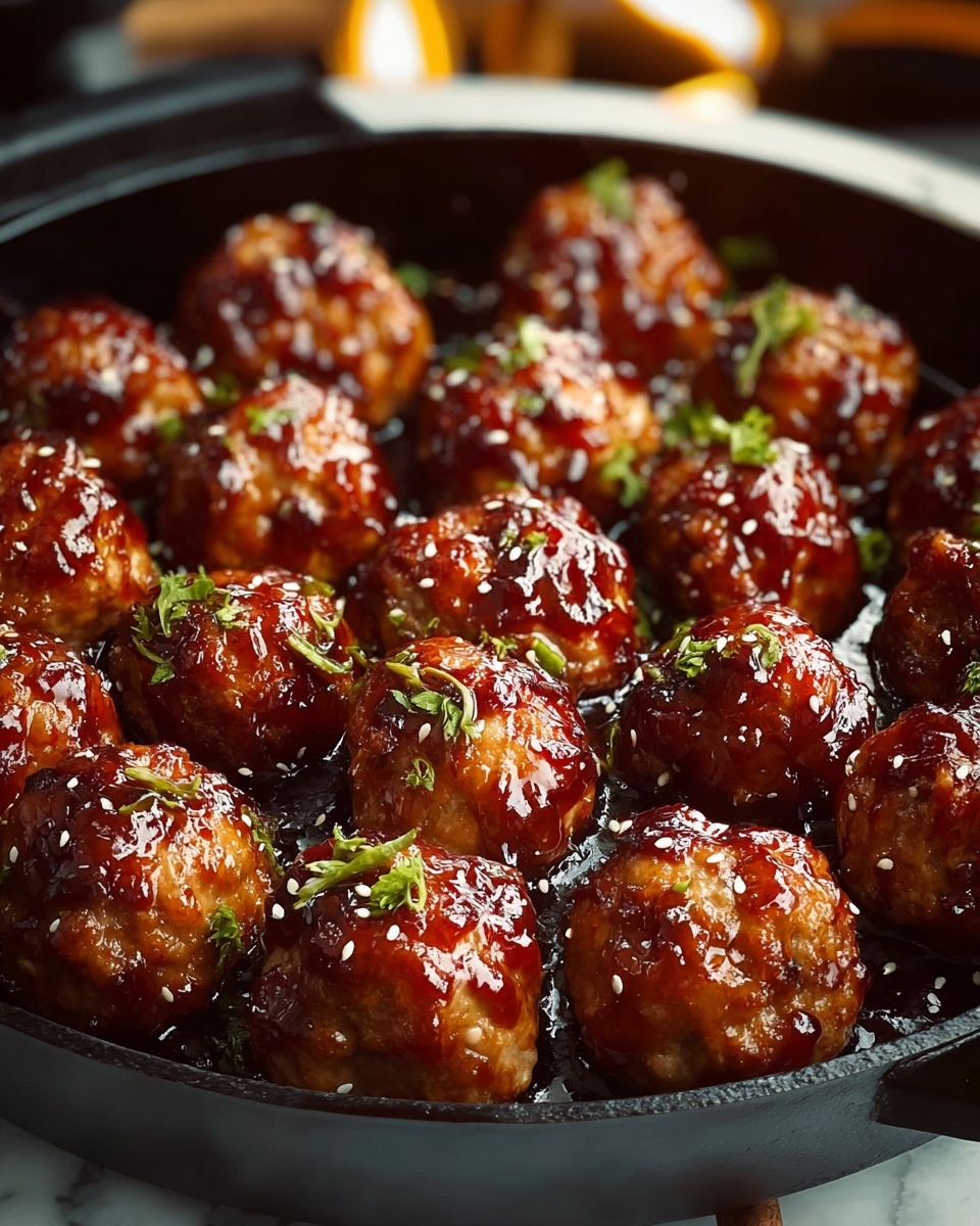 Spicy Honey Garlic Chicken Meatballs Recipe - Recipe Image