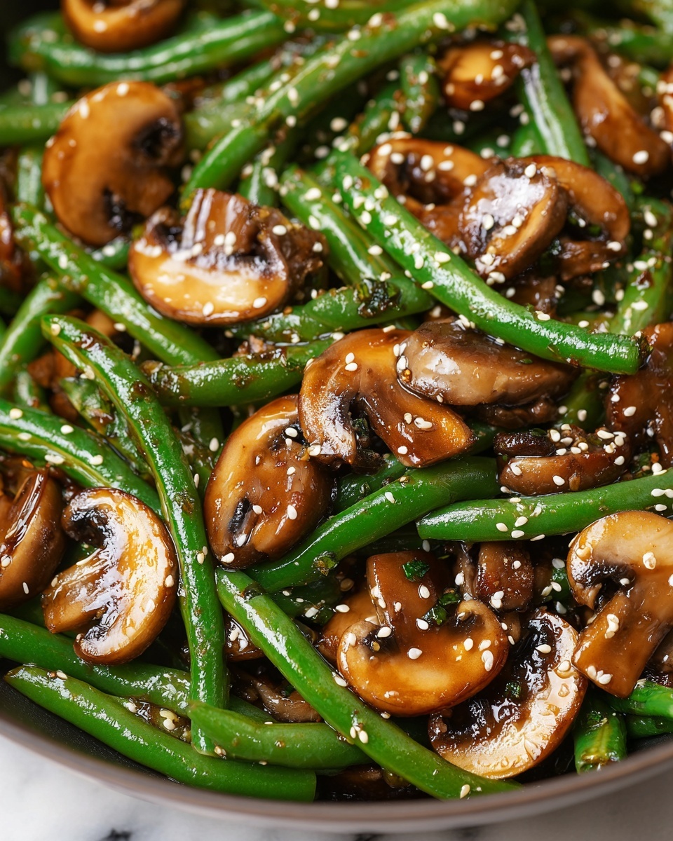 Teriyaki Green Beans with Mushrooms and Shallots Recipe - Recipe Image