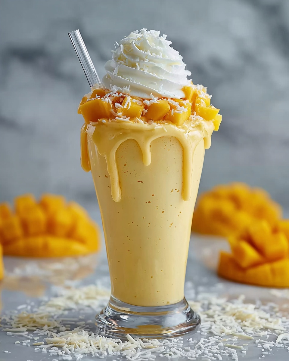 Summer Mango Coconut Float Milkshake Recipe - Recipe Image