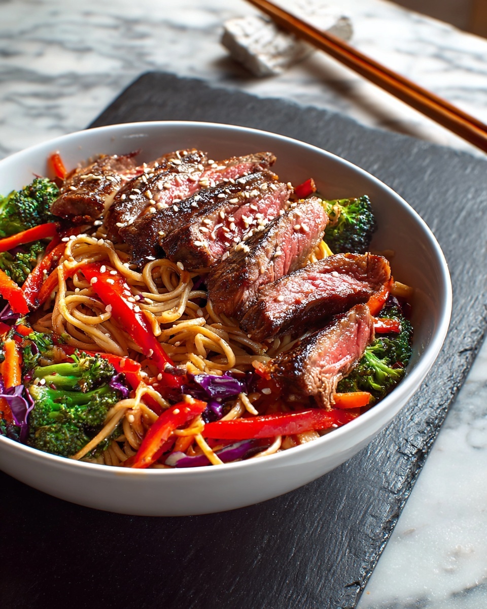Miso Steak with Noodle Salad Recipe - Recipe Image